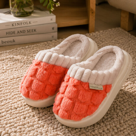Pantufla de Felpa Super Abrigadas Antideslizante Unisex Salmón