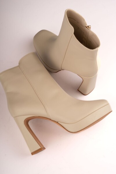 Botin efecto cuero Beige