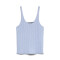 VMLULA LINEN SL O-NECK TOP NOOS Brunnera Blue