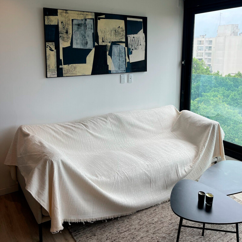 Manta para sillón y cama con diseños natural 130cm