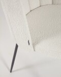 Silla Aniela de borreguito blanco y metal con acabado negro
