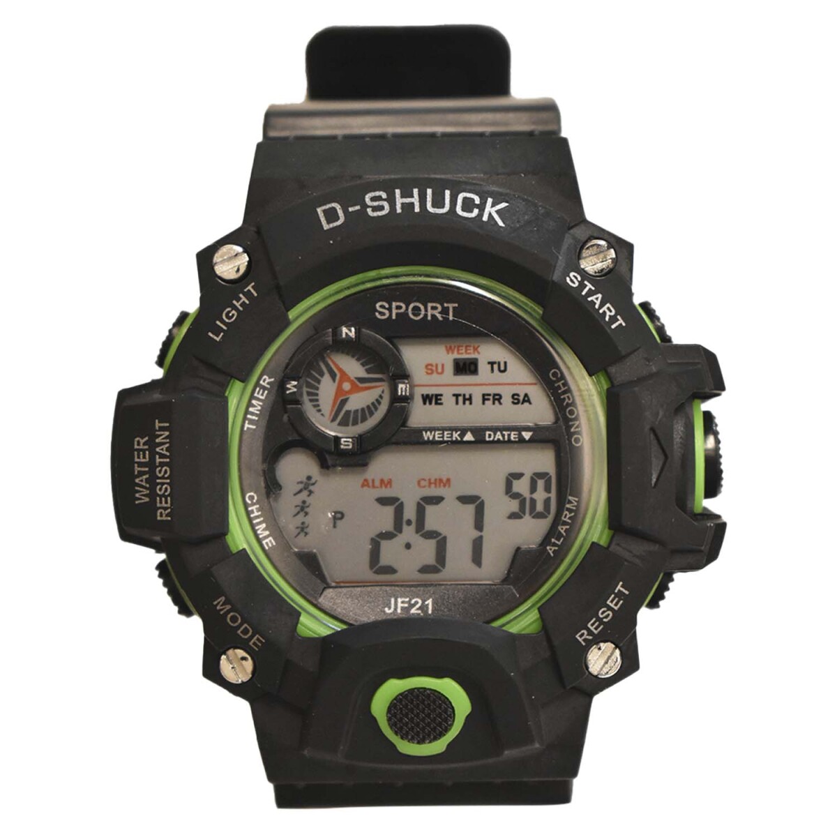Reloj Deportivo de Pulsera Waterproof Pantalla Luz p/ Hombre - Verde 