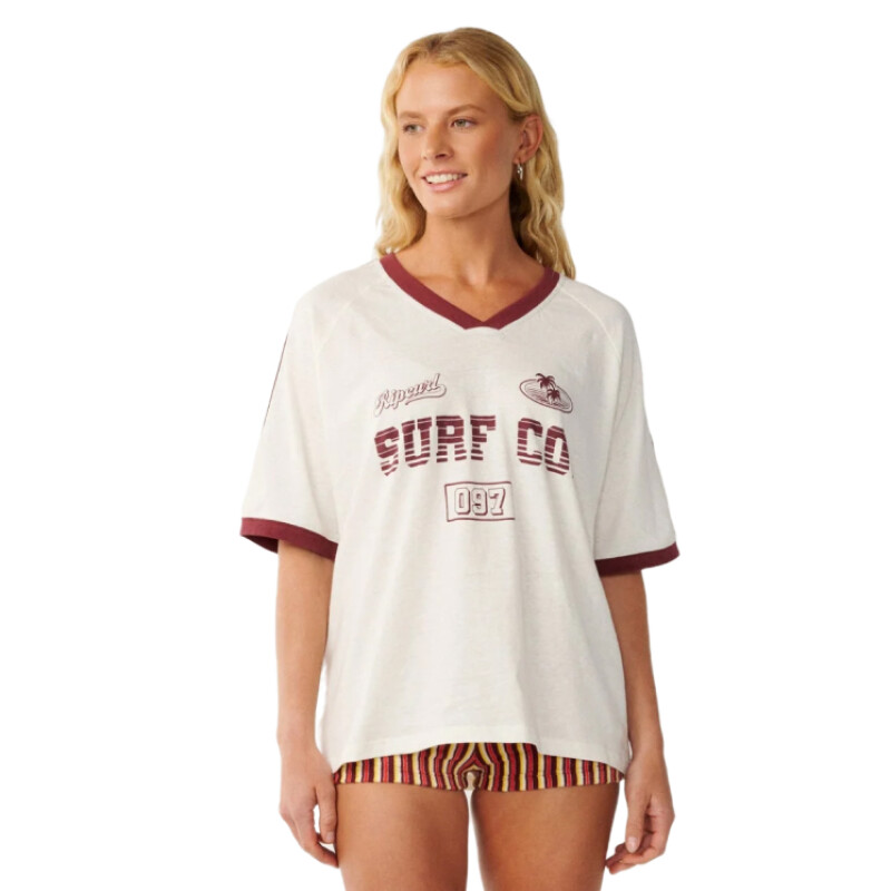 Remera Rip Curl Surf Co Oversize V Neck - Beige Remera Rip Curl Surf Co Oversize V Neck - Beige