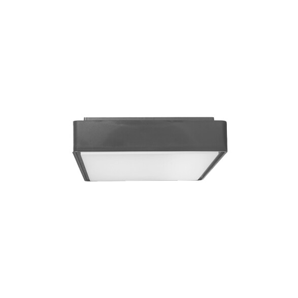 Plafón LED cuadrado gris IP65 12W 3000K 220mm AO1170