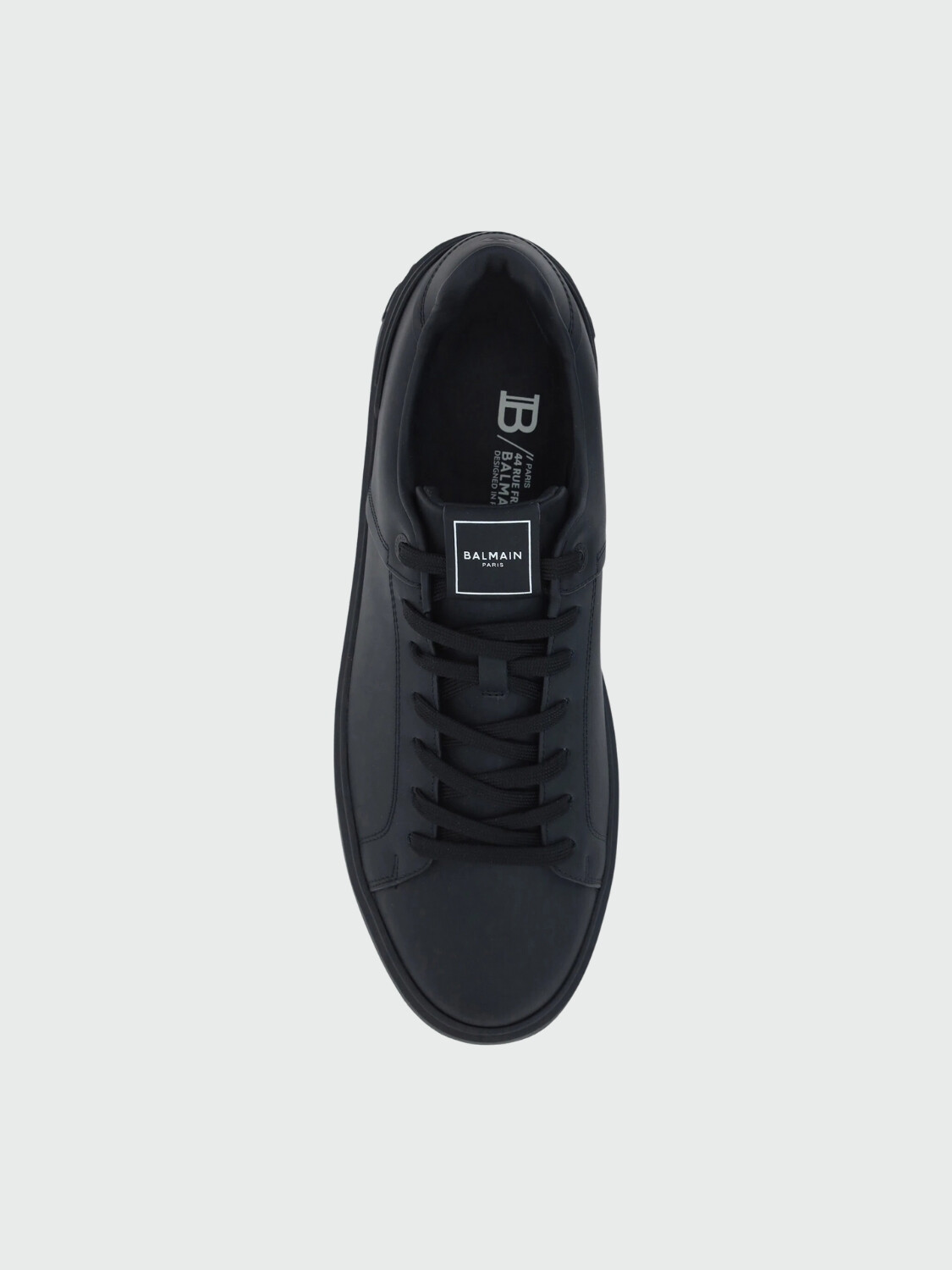 Balmain - Championes de cuero acordonados - B-Court Negro