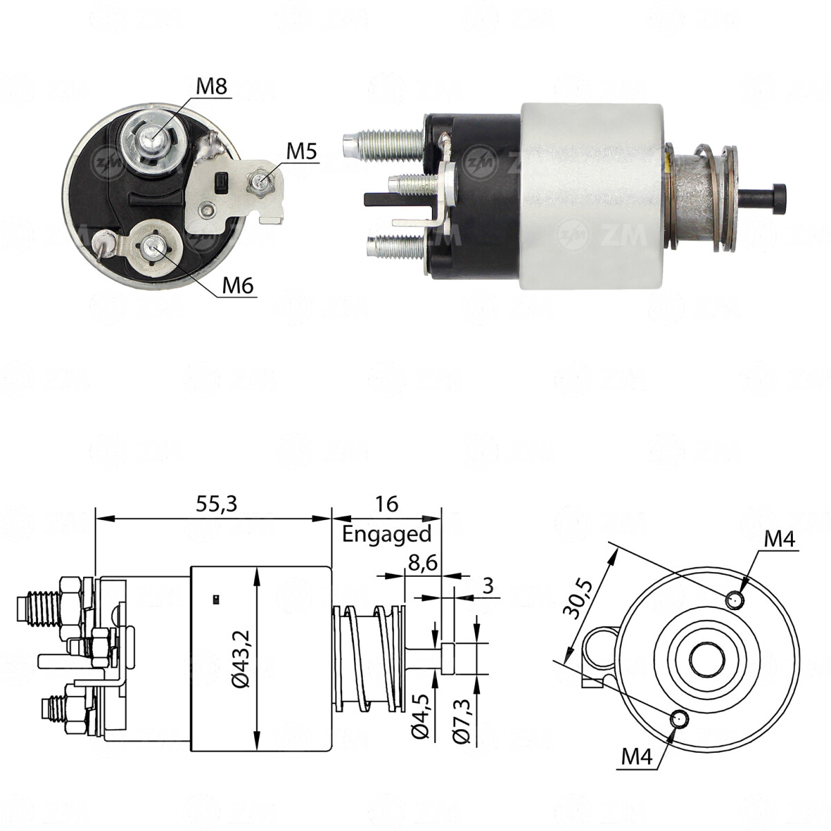 AUTOMATICO DE ARRANQUE RENAULT AUTOMATICO ZM 12V DUSTER MASTER OROCH ZM 