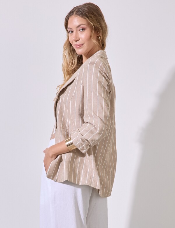 Blazer Lino Lineas BEIGE/MULTI