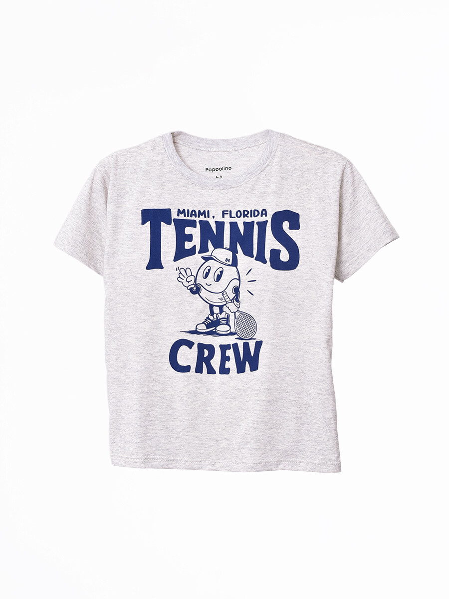 REMERA OVER CREW - GRIS MELANGE M 