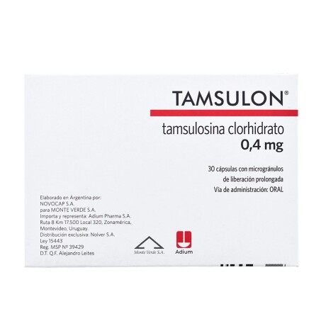 Tamsulon LP 0.4 mg 30 Cápsulas Tamsulon LP 0.4 mg 30 Cápsulas