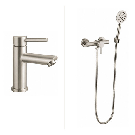 Juego Grifería Rione Brush Nickel Exterior GRIS-BRUSHED NICKEL