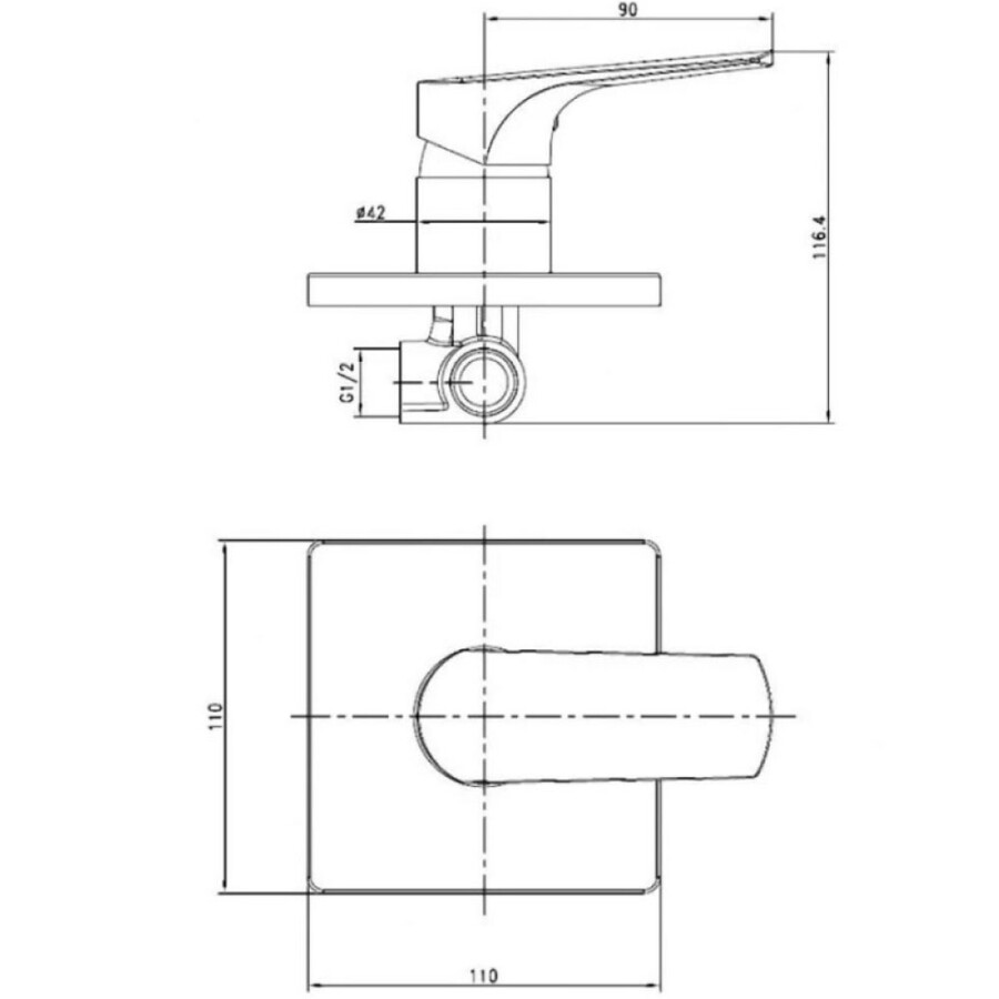 Grifería de Ducha Empotrada Monocomando Sin Transferencia y Roseta Cromada Linea Alba Grifería de Ducha Empotrada Monocomando Sin Transferencia y Roseta Cromada Linea Alba