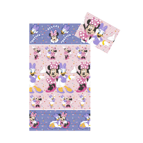 Juego Sábanas Infantil Minnie Niña 1 Plaza 100% Microfibra U