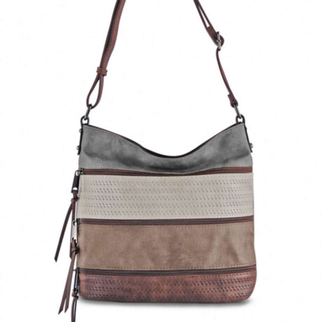 Bandolera Budapest Plomo, Cemento, Tostado Y Habano