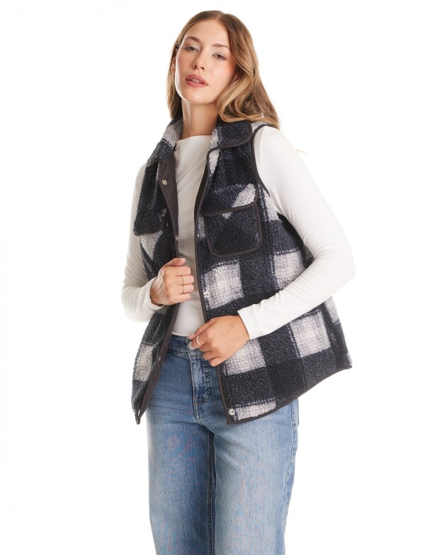 Chaleco Reversible Sherpa & Capitoneado NEGRO/MULTI