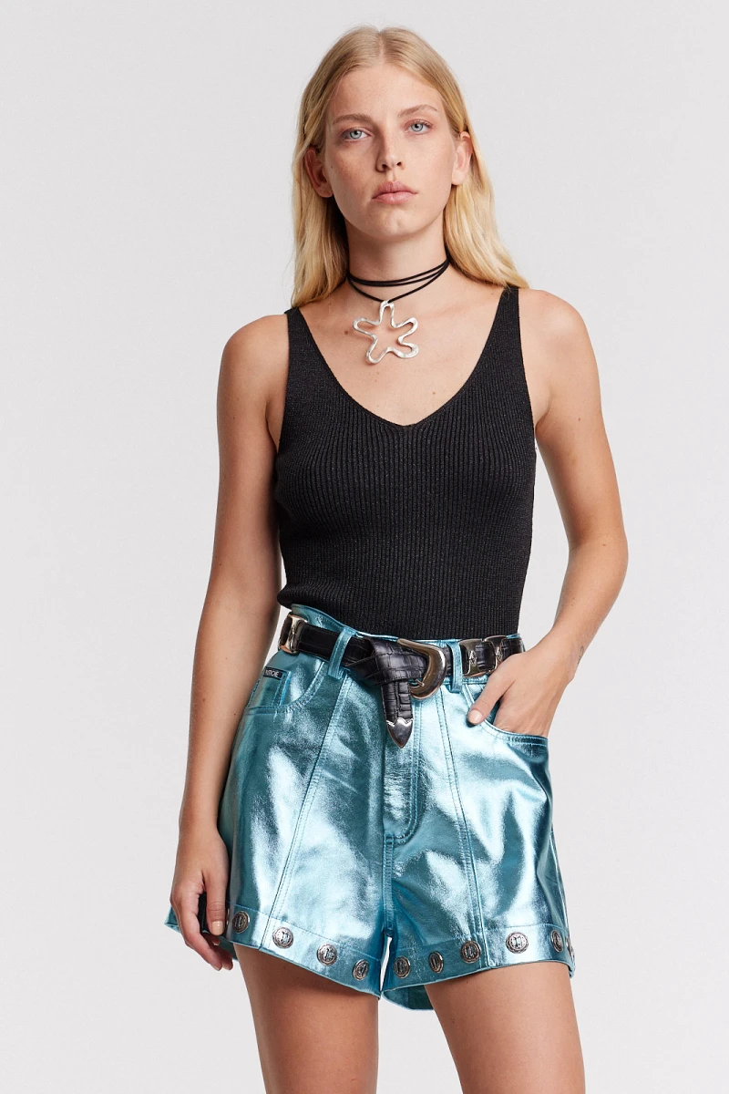 Musculosa Amy lurex Negro