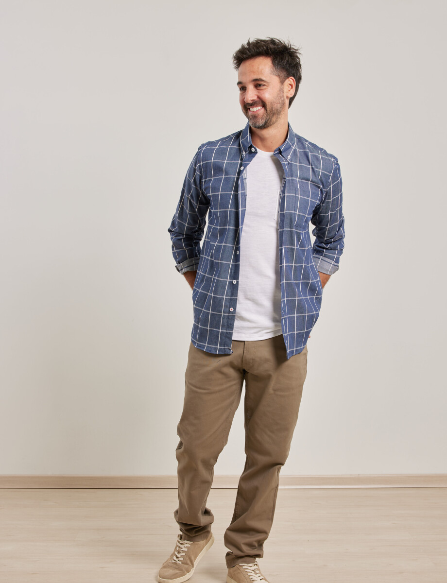 012525 CAMISA HARRY Azul/blanco