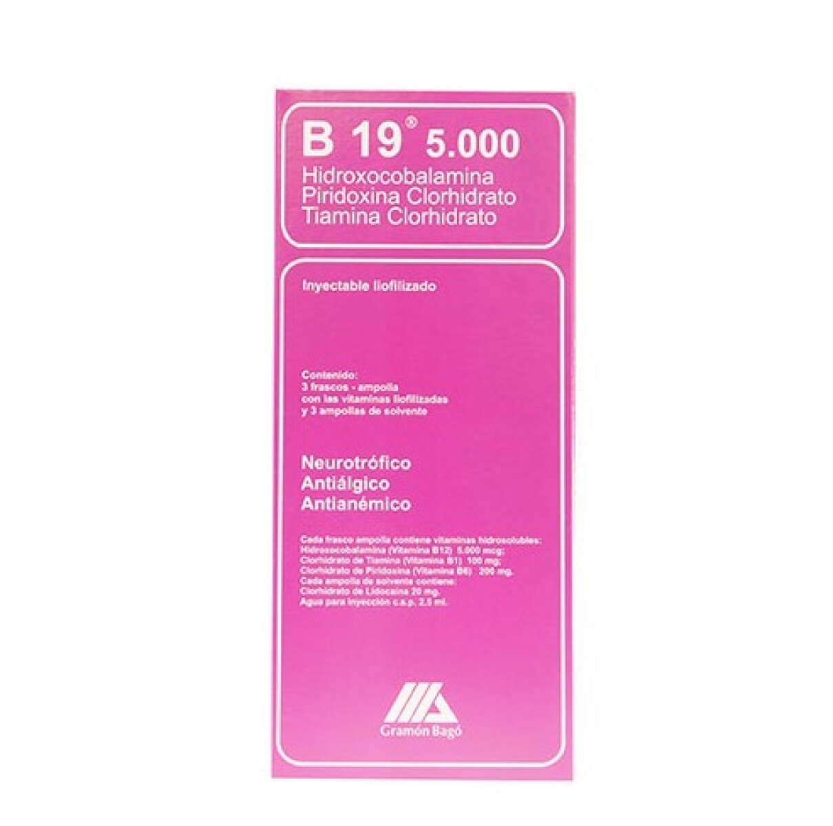 B 19 5000 3 Ampollas 