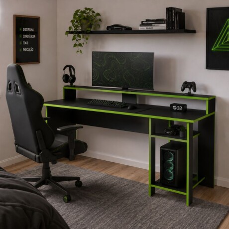 ESCRITORIO GAMER - NEGRO Y VERDE ESCRITORIO GAMER - NEGRO Y VERDE