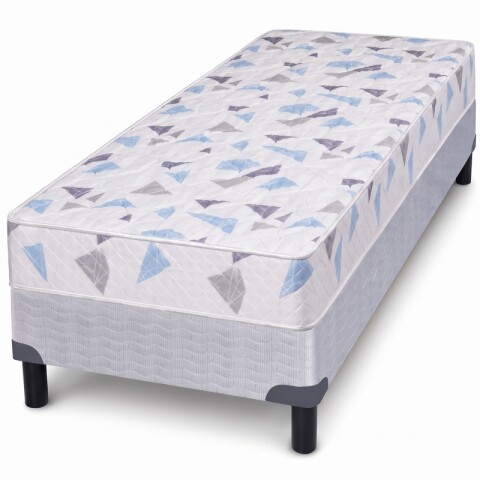 Conjunto sommier y colchón de espuma Zafiro Azurita 1 plaza 80x190 Conjunto sommier y colchón de espuma Zafiro Azurita 1 plaza 80x190