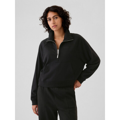 JPN FT GAP LOGO QUARTER ZIP TRUE BLACK V2