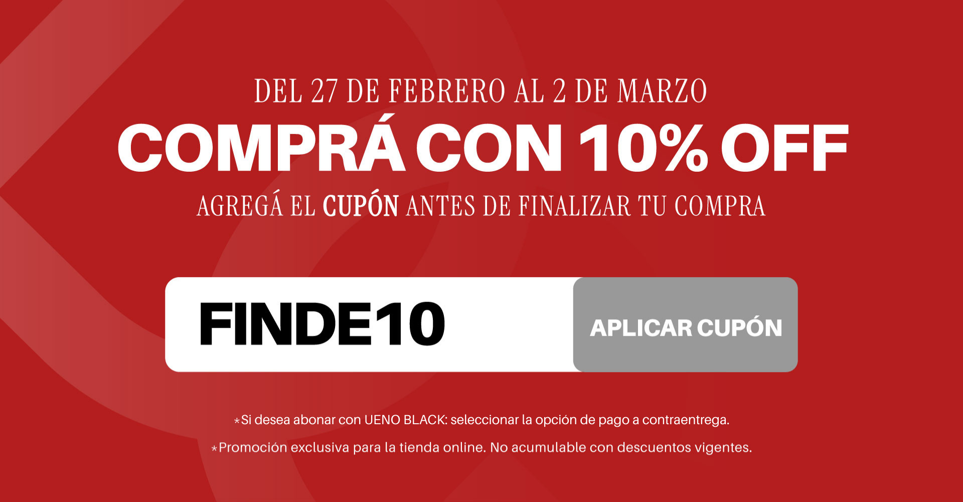 Feriado 10% OFF