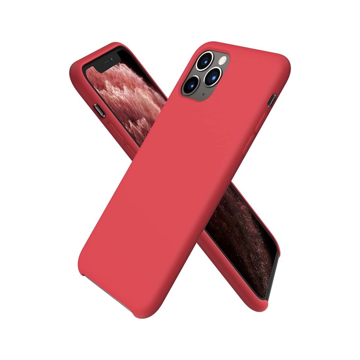Protector case de silicona para iphone 11 pro max - Rojo 