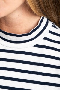 Polera Alogodón Elastano Rayada Nacar