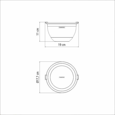 Bowl acero inox tapa y base de silicona 1.5lt -TRAMONTINA TF0310