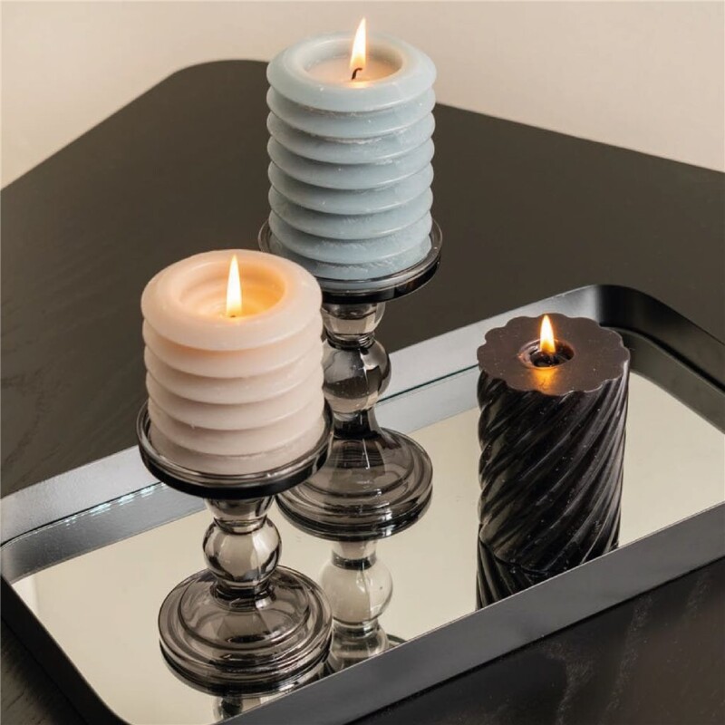CANDELABRO VIDRIO D8.5/H8.6CM COLOR HUMO CANDELABRO VIDRIO D8.5/H8.6CM COLOR HUMO