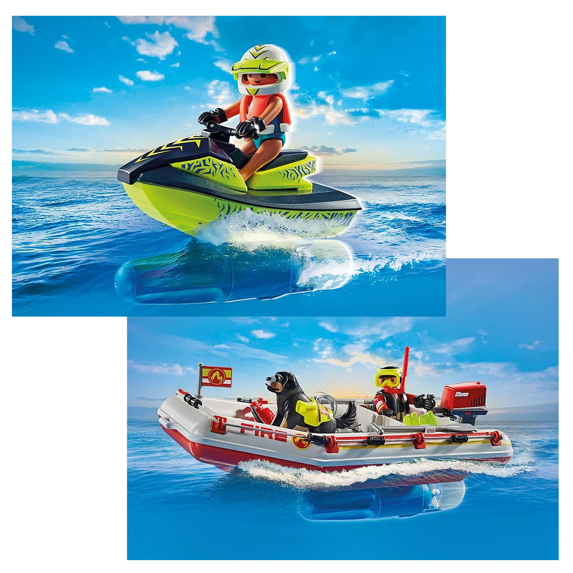 Moto Acuática Playmobil Lancha Bomberos Barco Playmobil Bomberos