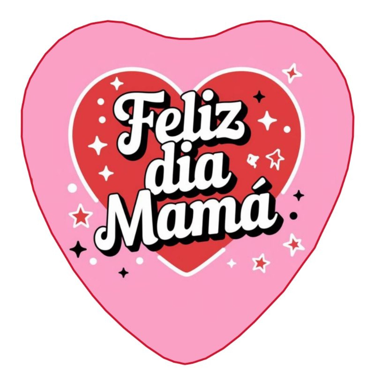 Lámina Feliz Día Mamá - Retro Corazón 