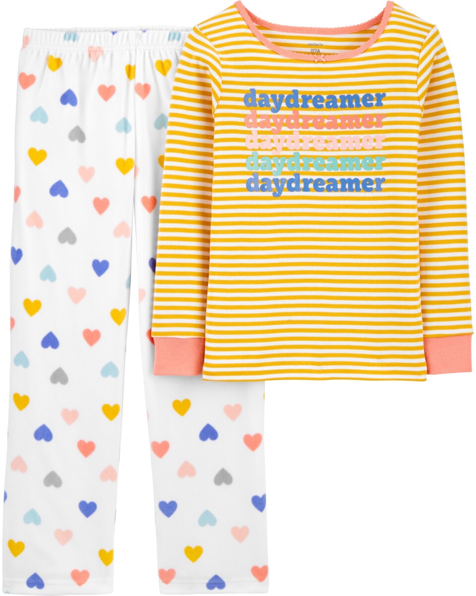 Pijama de dos piezas remera y pantalón de algodón 