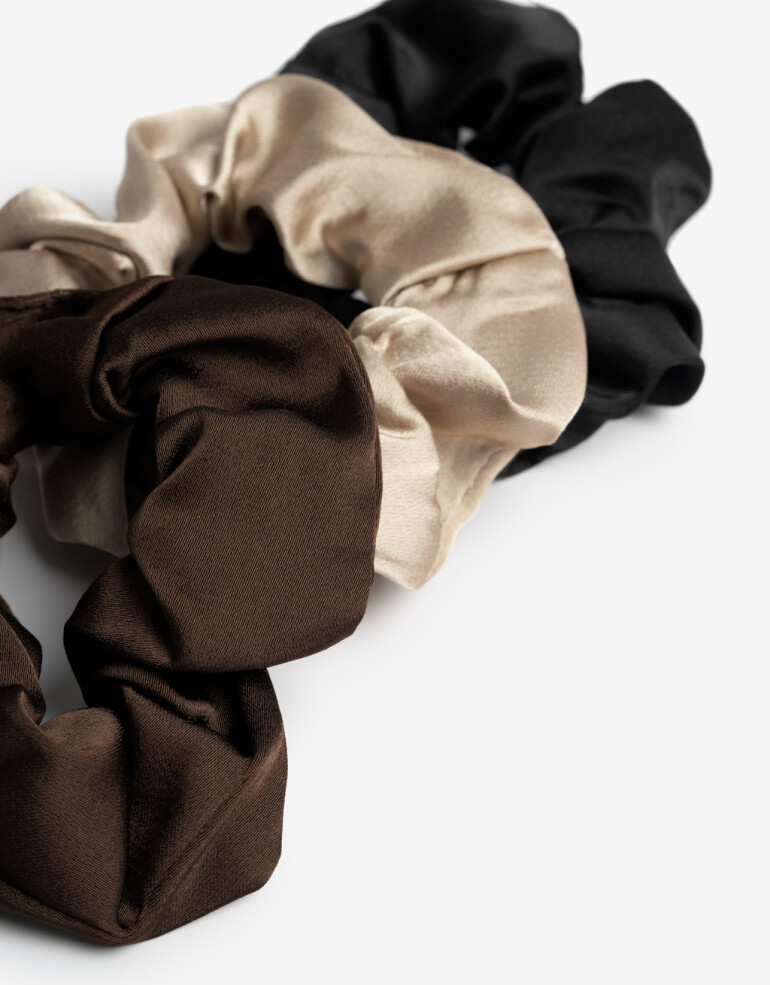 Skunzies Lisas Set De Scrunchies - Combinacion Tricolor