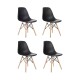 Pack 4 Sillas De Comedor Eames Lumax De Diseño Moderno Con Patas De Madera Negra
