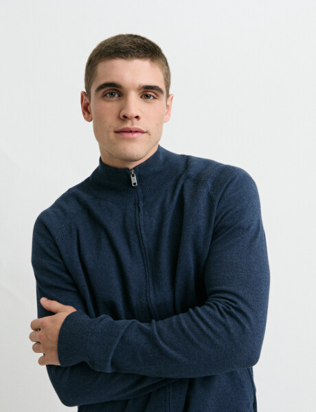 470981 CARDIGAN HARRINGTON LABEL Azul Piedra