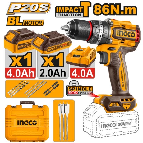 TALADRO ATORNILLADOR PERCUTOR A BATERÍA 20V P20S BRUSHLESS 8 001