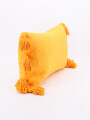 FUNDA DE ALMOHADON BORLAS MOSTAZA