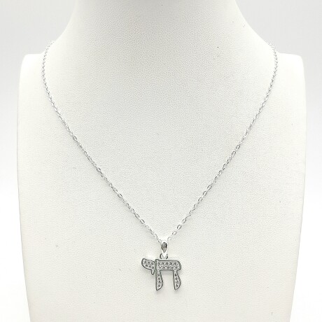 Conjunto de cadena forcet de plata 925 con dije de plata y circonias, JAI. Conjunto de cadena forcet de plata 925 con dije de plata y circonias, JAI.
