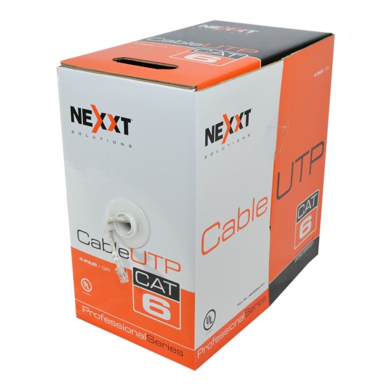 Nexxt - Cable al por mayor - 305 m - UTP - CAT 6 - sin halógenos, sólido - gris Nexxt - Cable al por mayor - 305 m - UTP - CAT 6 - sin halógenos, sólido - gris