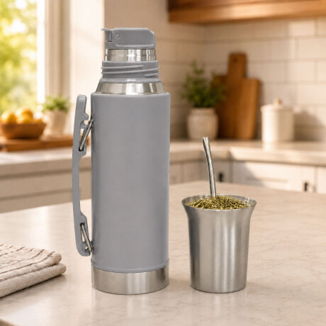 Termo 1Lt Acero Inox con Manija Retráctil y Tapa Mate Comet Termo 1lt Acero Inox Con Manija Retráctil Y Tapa Mate Comet