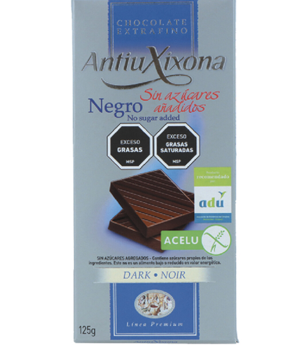 Chocolate 0% azúcar Antiu Xixona - Negro 125 g 