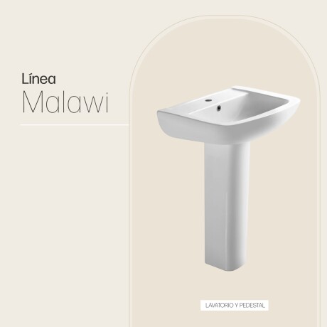 LAVATORIO Y PEDESTAL DE LOZA SANITARIA MALAWI BLANCO BLANCO