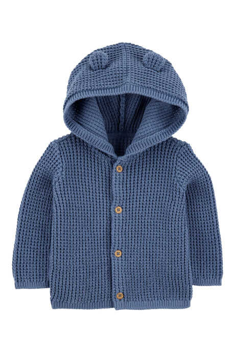 Saco de punto con capucha, diseño oso Sin color