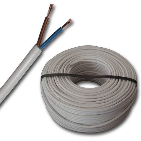 Cable bajo plástico gris 2x1mm² - rollo de 30 mts. N04302R30