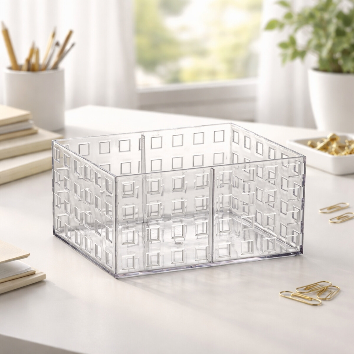 Caja organizadora acrílico apilable P - TRANSPARENTE 