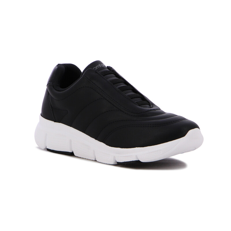 Championes Mujer Comfortflex Cordones Elastizados Negro