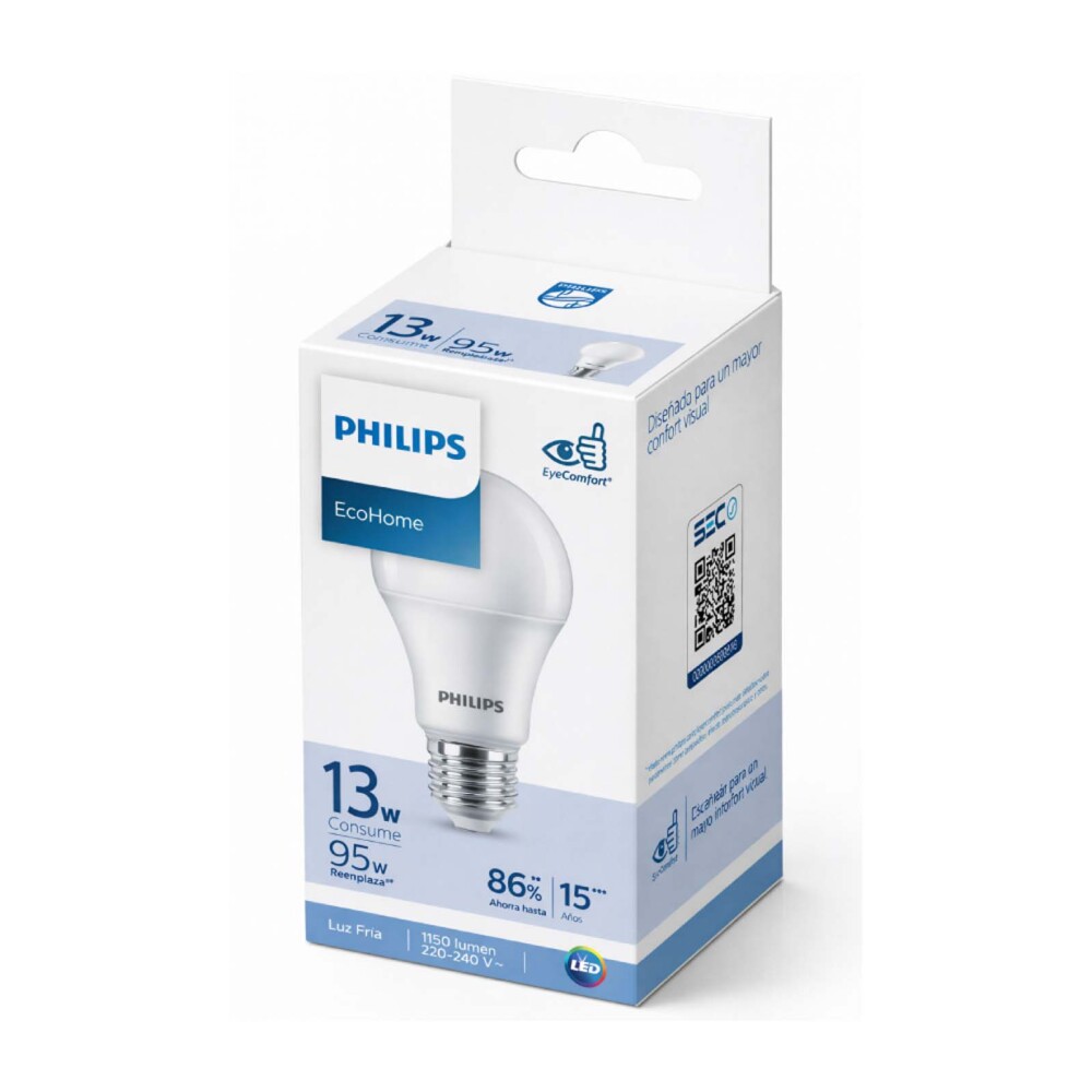 LÁMPARA LEDBULB PHILIPS METAL E27 13W FRÍA