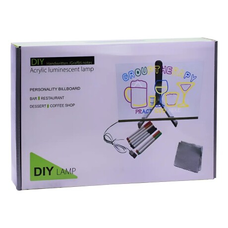 Pizarra Mágica Infantil con Luz USB Base Acrílica 30X20 cm 001