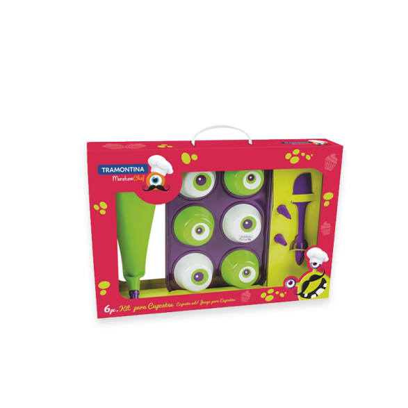 Molde para cupcakes modelo MONSTER CHEFF, 6 piezas -TRAMONTINA TR5192