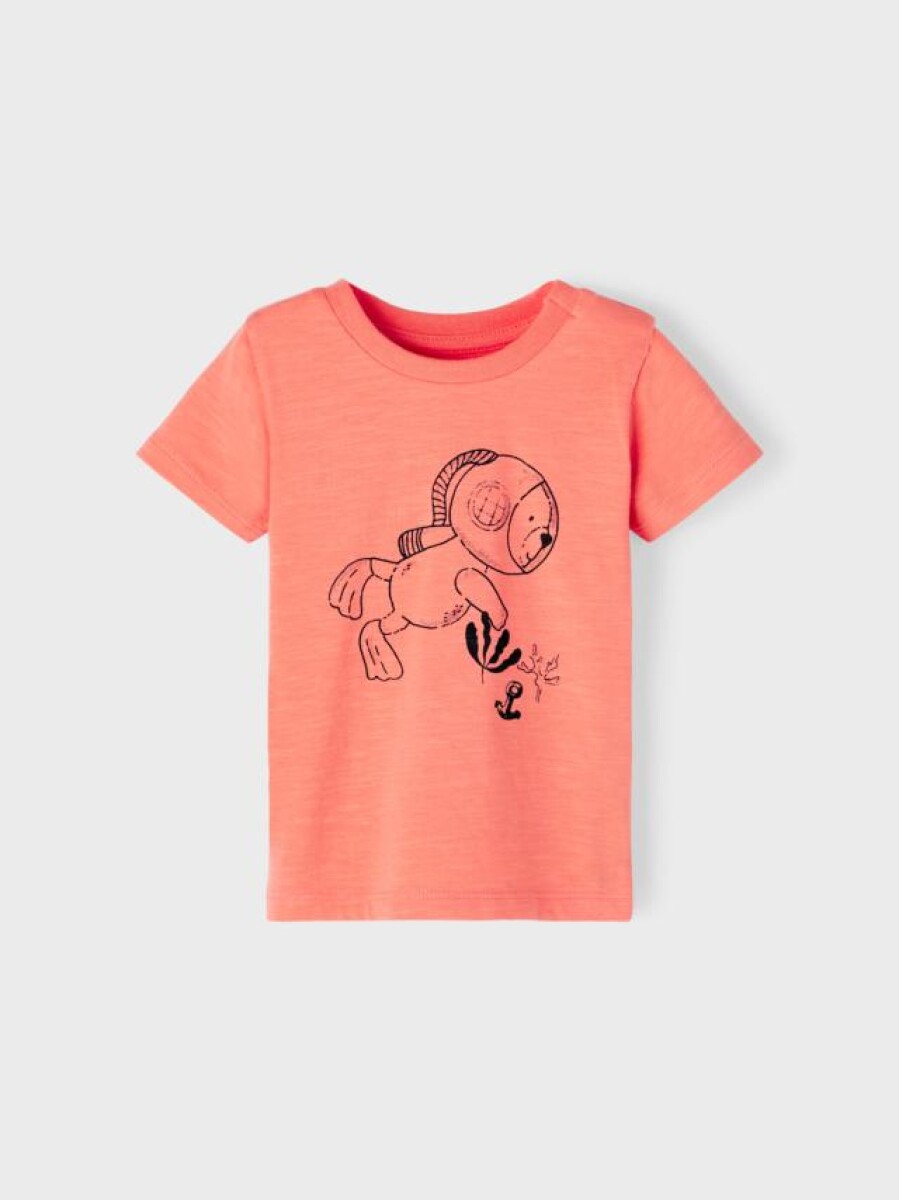 Camiseta De Algodón Estampada - Peach Echo 